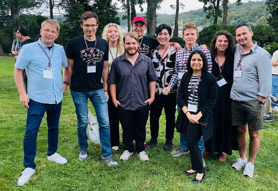 Lab members pose together at the meeting in Cold Spring Harbour NY